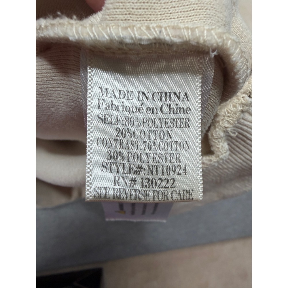 New In Cream Fleece Quarter Zip Utility Pullover Jacket Small NT10924 - Picture 5 of 7